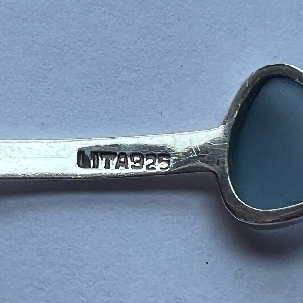 NEW Lita Sea Glass Sterling Silver Bangle Bracelet 5 Stones Extremely Rare - Picture 7 of 8